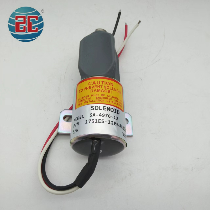 SA-4876-12 1751ES-12E6ULB5S8 Stop Solenoid Valve For Excavator Engine 12V 3 Wires