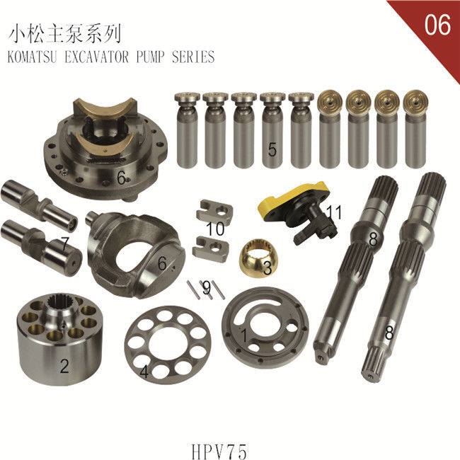 Main Pump Excavator Hydraulic Parts Fit For Komatsu Hydraulic Swash Plate PC60-7 HPV75